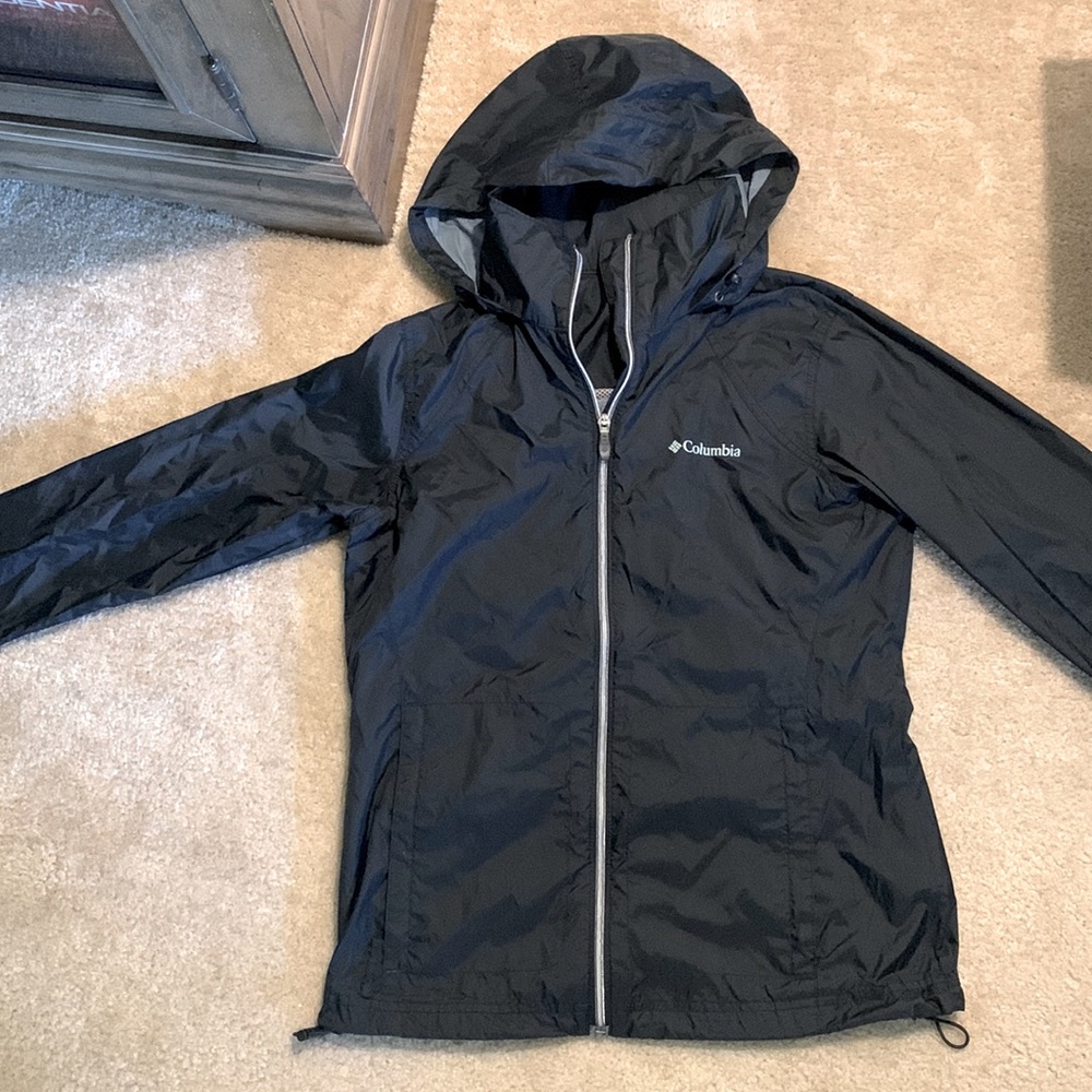 Black windbreaker